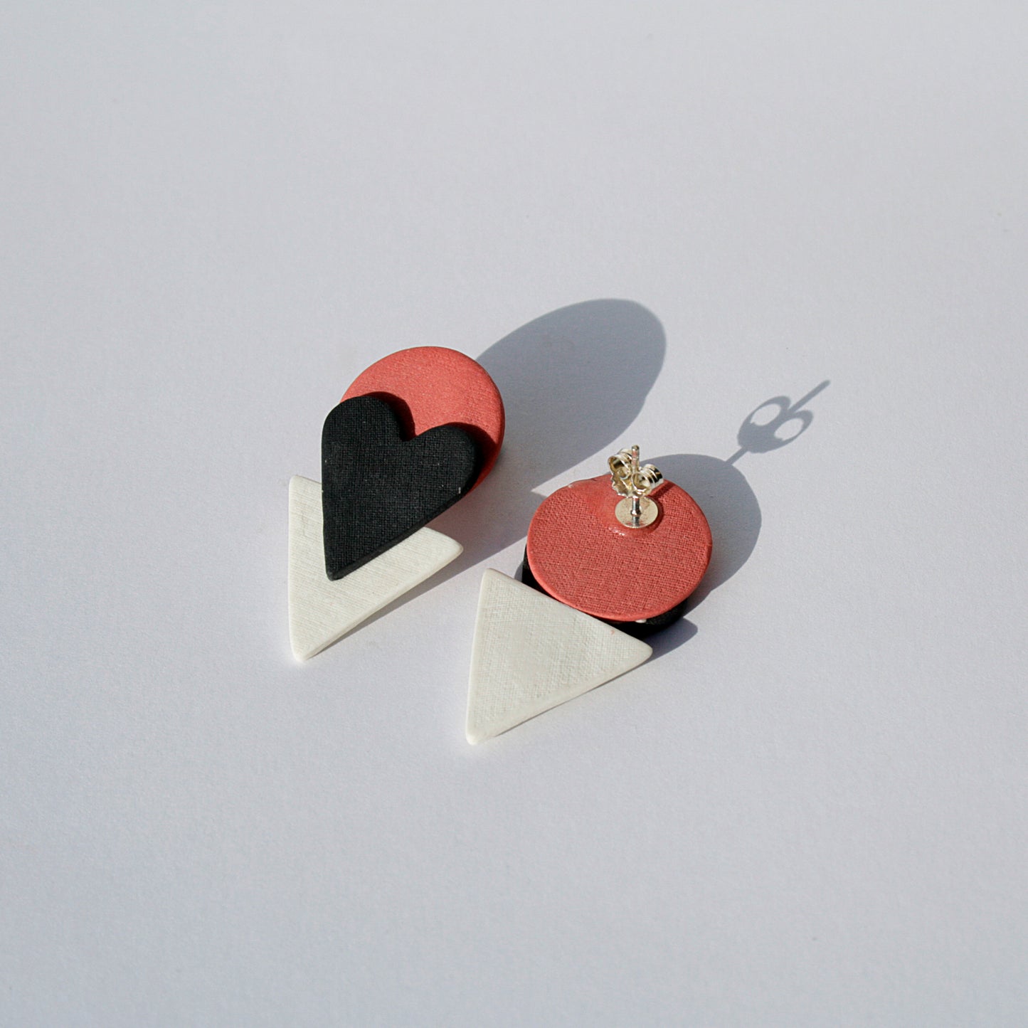 Pendientes Triple Corazón Negro