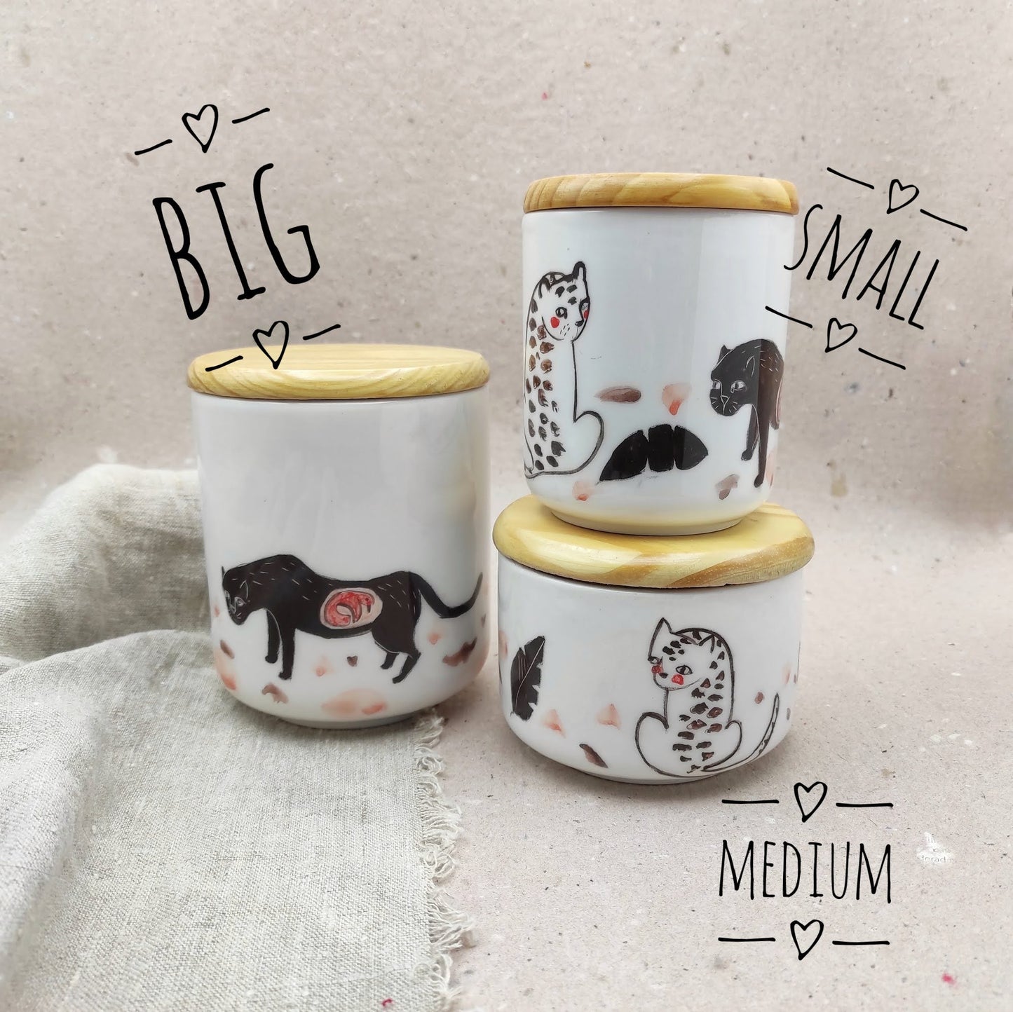 Conjunto tarros cocina diferentes tamaños cerámica artesanal 