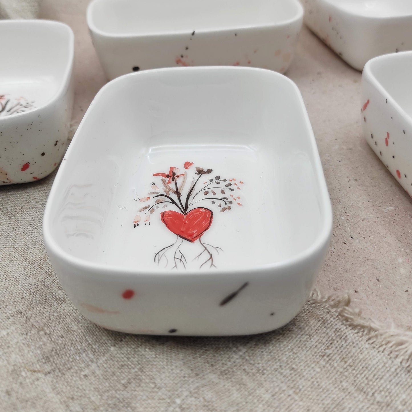 Cuencos decorativos cerámica artesanal  diseño corazón