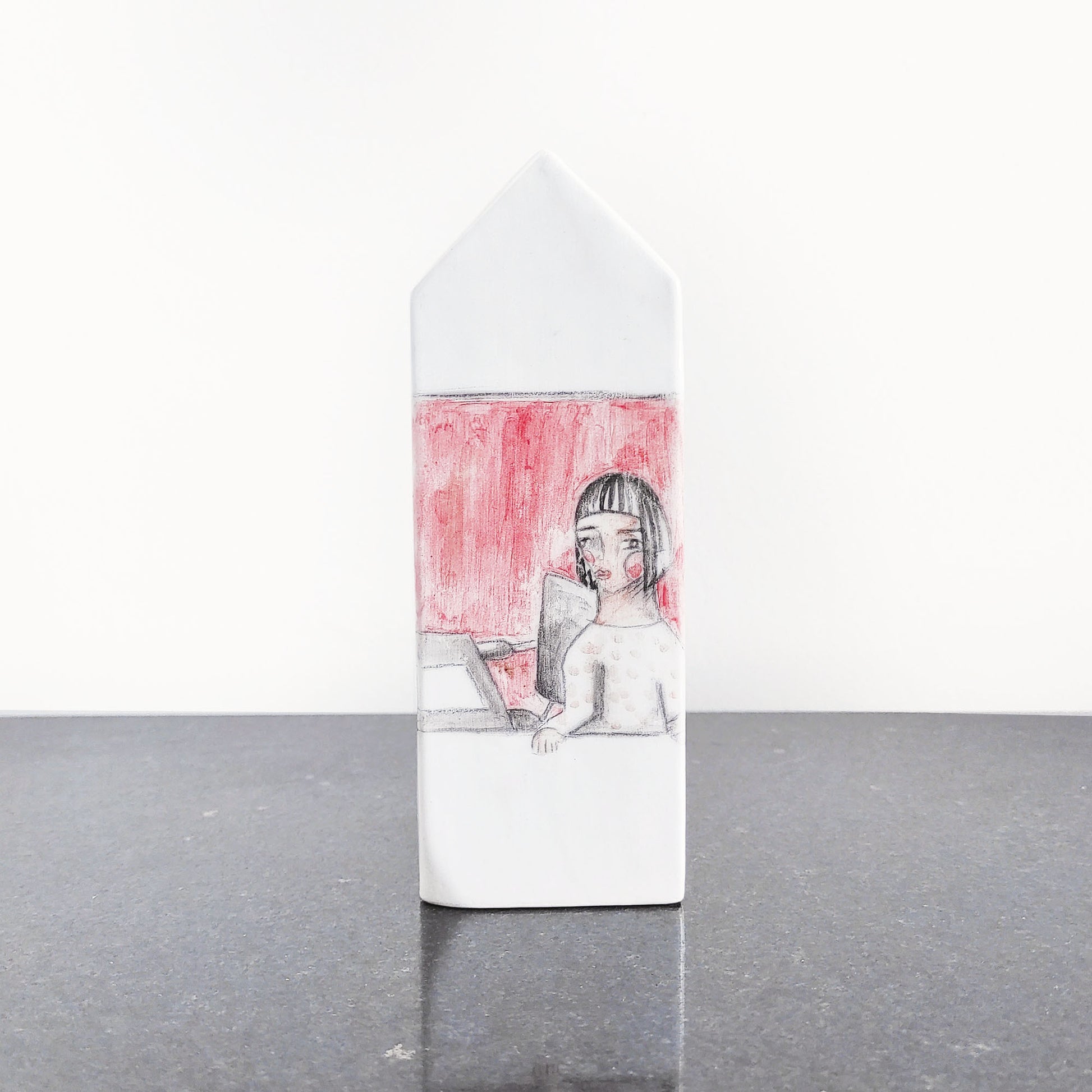 Escultura cerámica Desde mi taller vista frantal