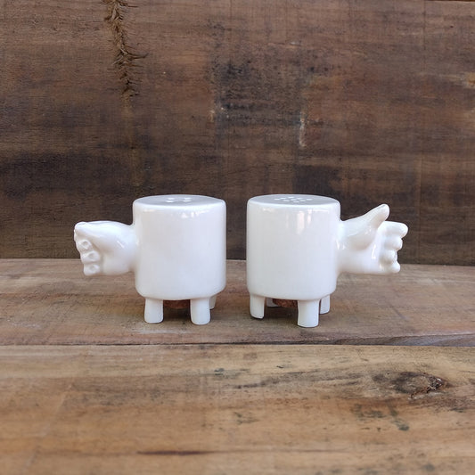 Juego salero pimentero cerámica pintado a mano BIHU