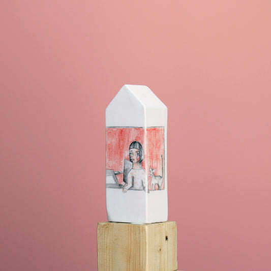 Escultura casa cerámica Desde mi taller decoración sobremesa