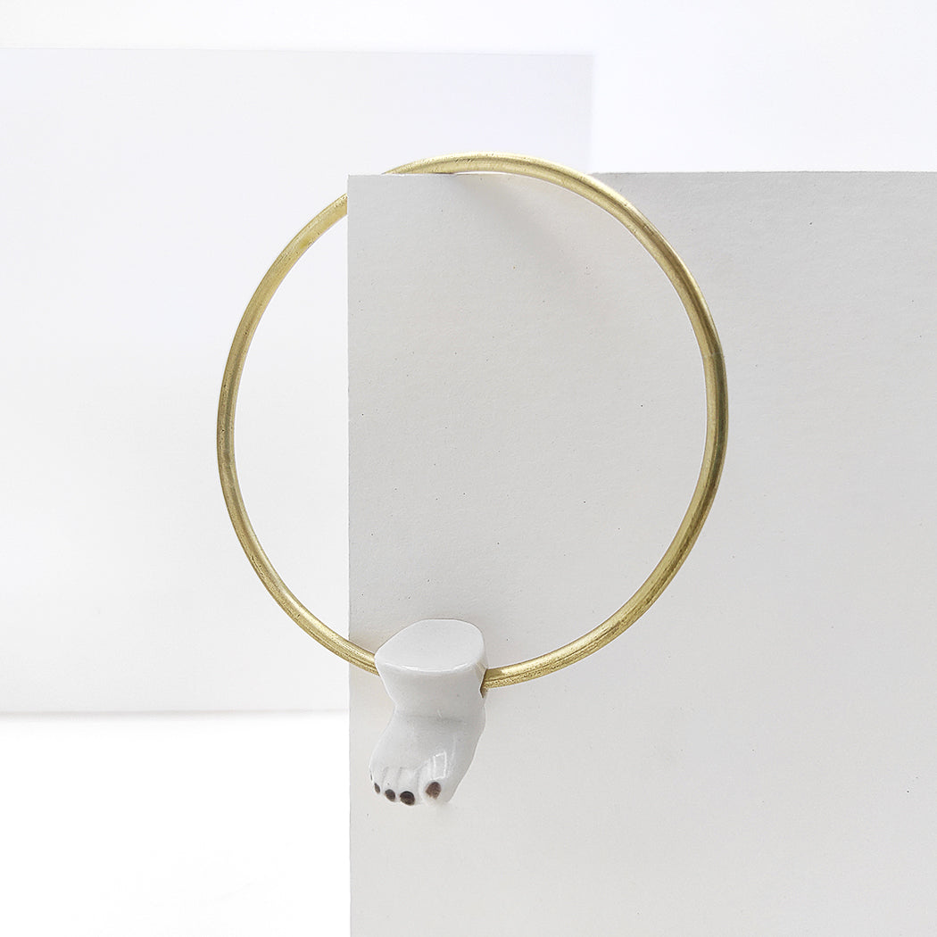 Pulsera pie cerrada latón porcelana esmaltada